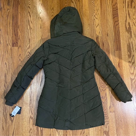 NWT Steve Madden Chevron Quilted Puffer Coat ~ Olive Green - Picture 7 of 16